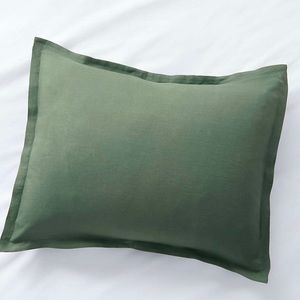 Linen Solid Duck Green Euro Pillow Sham